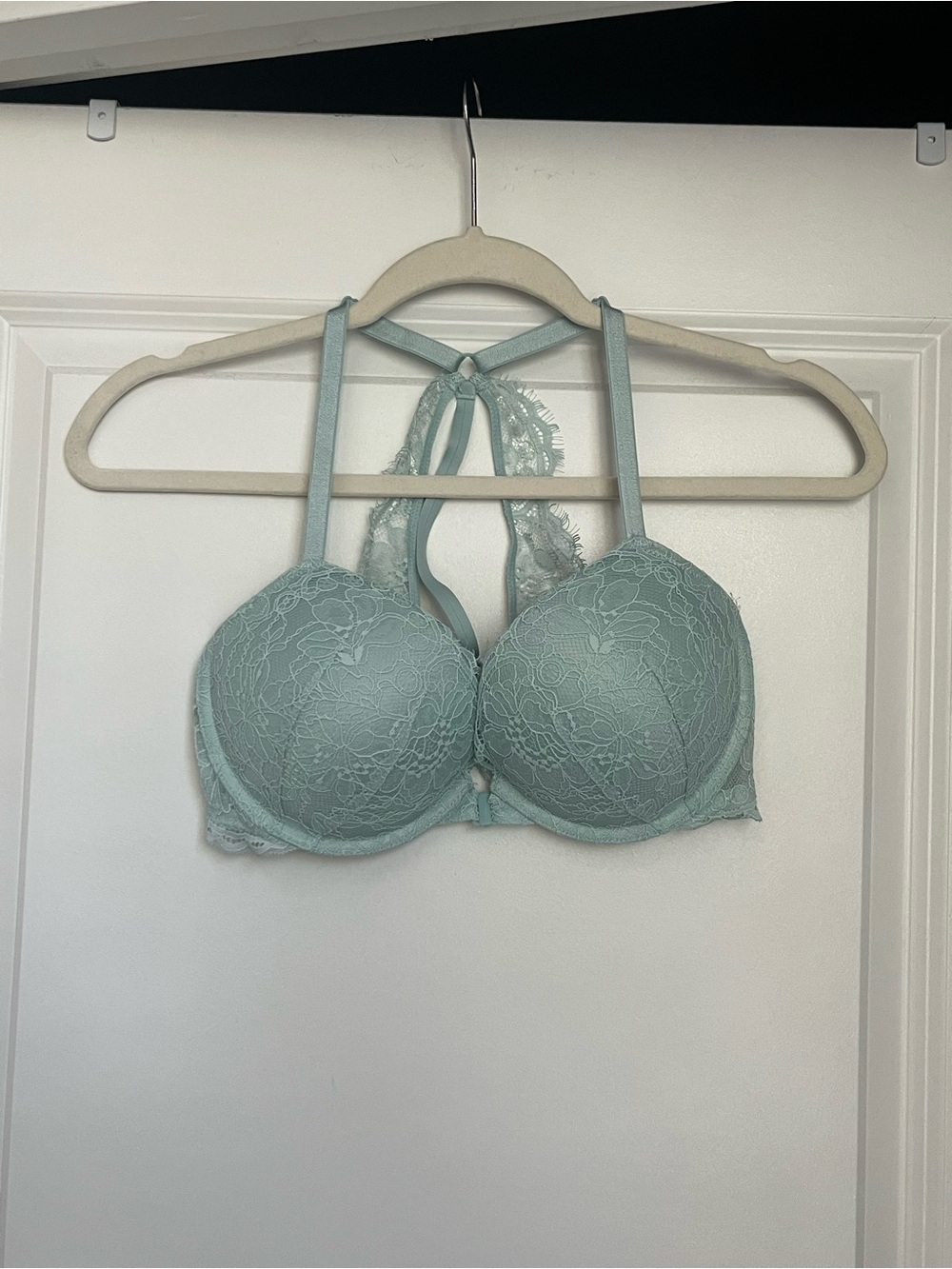 Victoria’s Secret Very Sexy Push Up Lace Racerback Bra 34D Blue